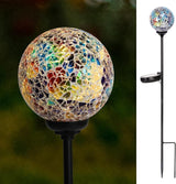 VCUTEKA Solar Path Lights Outdoor Decorative - Mosaic Solar Garden Stakes Light Waterproof LED Light for Landscape Lawn Patio Yard Driveway Decoration