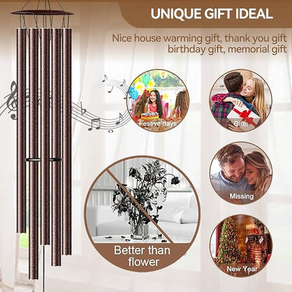 68” Large Wind Chimes for Outside Deep Tone, Bronze WindChimes for Women Mom Grandma, Memorial Sympathy Wind Chime for Loss of Loved One