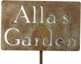 Classic Metal Garden Markers Clearance Items 20 to 33 Inches Tall (Alla's Garden 21", Naturally Rusted)
