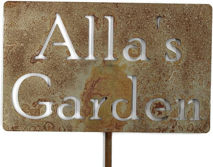 Classic Metal Garden Markers Clearance Items 20 to 33 Inches Tall (Alla's Garden 21", Naturally Rusted)