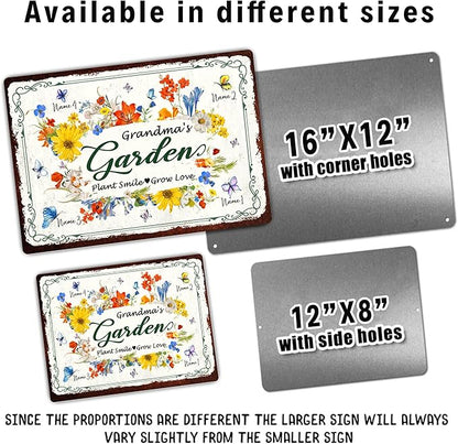 Personalized Metal Signs with Name Made in USA Custom Vintage Garden Sign Waterproof Vintage Decorative Metal Print for Wall Decor Customized Home Garden Ideas Gifts Artwork Prints for Yard Ourdoor