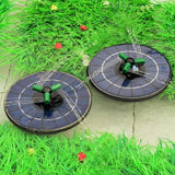 Generic Solar Fountain with RGB Lights, 23cm Glass Panel 1500mAh Rechargeable Battery 7 Nozzles 60cm Spray Height with 3 Suction Cups Color Changing LED for Bird Bath Pond Garden (6W Diameter 23CM)
