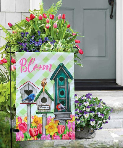 Double Sided Seasonal Garden Flags - Yard Flags Made of 100D Polyester - 12 Holiday Design Flags for All Seasons - Spring, Winter, Christmas, Thanksgiving - 12.75x18.5 Inch (Without Flagpole)