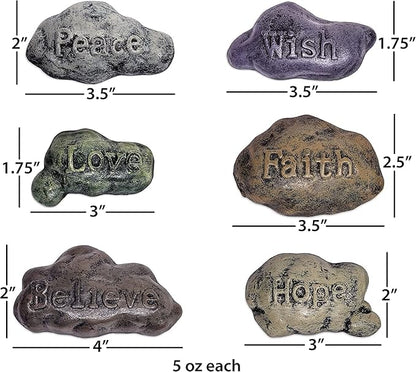 Lulu Decor, 100% Cast Iron Fairy Sayings Stepping Stones Garden Decor Fairy Garden Accessories (Set of 6)