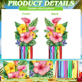 Affrolling 8 Pcs Hawaiian Luau Party Decoration Tropical Flower Hanging Decorations with Tassels for Hawaii Luau Tropical Floral Birthday Party Supplies 3.3 ft Outdoor Summer Door Banner Sign Decor