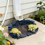 Decorative Turtle Statue Splash Block Gutter Downspout Outdoor Garden Decor, Larger Gutter Downspout Statues for Patio,Yard and Lawn Accessory, Stone Resin Rain Concrete Gutter Guardian,14"L x 9.5"W