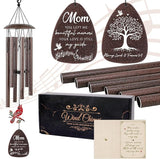 Memorial Gifts for Loss of Mom - 36'' Memorial Wind Chimes for Outside, Sympathy Bereavement Condolence Grief Remembrance Funeral Gifts for Loss of Mother Love One, with S Hook Greeting Card