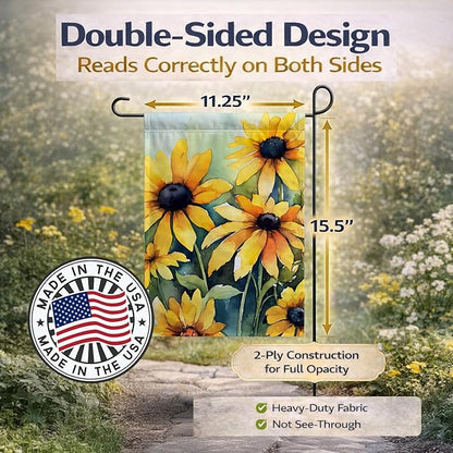 Caroline's Treasures Maryland Black-Eyed Susans in Watercolor Garden Flag Mailbox Flag Decorative Yard Flag Banner Outside Patio Artwork Yard Flower Beds, Garden Size, Multicolor