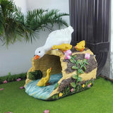 Duck Sculpture Gutter Diverter Rain,Deco Gutter Extension Downspout, Eco-Friendly Resin Statue Gutter Extender Diverter,Splash Block, Perfect Rain Gutter Downspout Extension for 3"x4" Downspouts