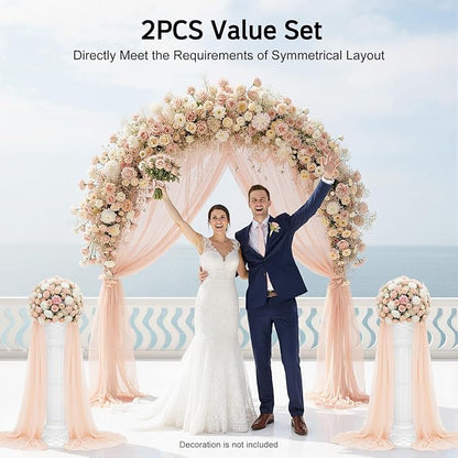 2pcs Wedding Roman Column, White Roman Pillar Wedding Party Columns and Pillars Artistic Columns Statue Columns and Pedestal Stand Holder for Gardens, Patios, Weddings, Parties