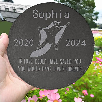 Flying Squirrel Memorial Stone Flying Squirrel Garden Statue - Flying Squirrel Memorial Gifts - Flying Squirrel Tombstone - Flying Squirrel Loss Gift - Loss of Pet Flying Squirrel - Round