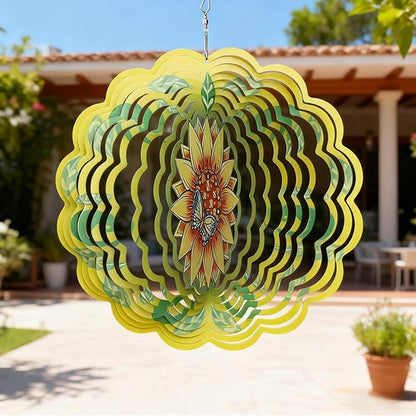 Colorful Wind Chimes Spinner Decorate Your Garden with This 12-inch Stainless Steel Wind Spinner Outdoor Clearance Metal 3D Hanging Decor Wind Sculptures for Lawn Yard Perfect Ornament Gift