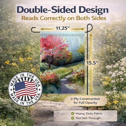 Caroline's Treasures North Carolina Dogwoods in Watercolor Garden Flag Mailbox Flag Decorative Yard Flag Banner Outside Patio Artwork Yard Flower Beds, Garden Size, Multicolor