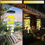 Solar Shell Gift for Mom Grandma Girls, Yellow Solar Wind Chimes for Outside, Outdoor Decorative Mobile Lights for Garden, Yard, Patio, Window, Party, Outdoor Decorations(Warm White)