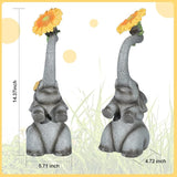 Panven Elephant Sunflower Garden Decor, 14.3" Solar Large Garden Statue, Outdoor Yard Decor, Gifts for Mom, Grandma