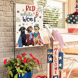 AVOIN colorlife Patriotic 4th of July Dogs Garden Flag 12x18 Inch Double Sided, Memorial Day Independence Day American Stars and Stripes Yard Outdoor Decoration