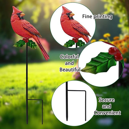 5 Pack Birds Metal Decorative Garden Stakes - 20 Inch Shaker Patio Decor Art and Rust Resistant Metal Garden Decor for Indoor and Outdoor Decor - Perfect for Patio and Lawn Ornaments