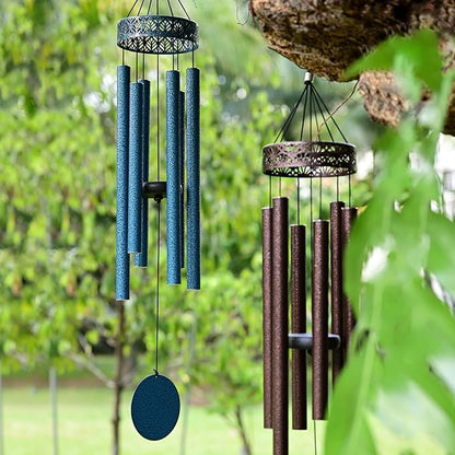 Vanquer Wind Chimes for Outside Deep Tone - 38'' Wind Chimes Outdoor Clearance, Deep Tone, Soothing, Windchimes Outdoors, Memorial, Sympathy Gift, Garden Patio Yard, Home Décor (38" Water Vein Blue)