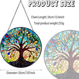 Tree of Life Sun Catcher Stained Glass Window Hanging for Women Home Decor Tree of Life Handmade Sun Catcher Decoration for Garden Home Housewarming Gifts, 7.87inch