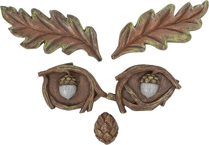 NAT & Jules Acorn Eyes Brown 3 inch Resin Stone Outdoor Tree Face Statue