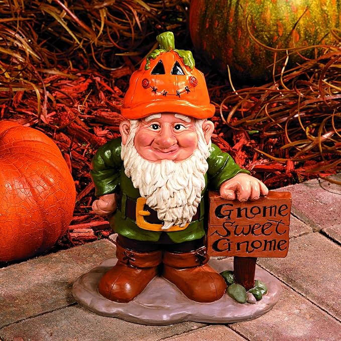 Fun Express Garden Gnomes Outdoor Statue with 5 Interchangeable Seasonal Hats - Resin Gnome Figurines for Yard Decorations | Christmas Halloween Easter Holiday Gnome Decor for Home Garden Sculptures