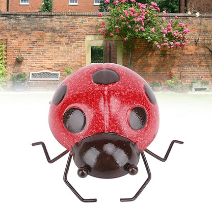 Focket Metal Garden Decor, Iron Handcrafted Industrial Coating Bright Colors Yard Art Lawn Ornaments Real Design Lifelike Easy to Install Metal Sculpture for Lawn, Yard (Red)