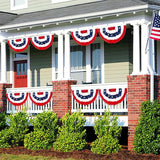 2x4 Ft American Pleated Fan Flag, Patriotic Half Fan Bunting Flag, Indoor Outdoor for Red White Blue USA 250th Anniversary 4th of July Decoration Patriotic Decor Memorial Day (Set of 1)