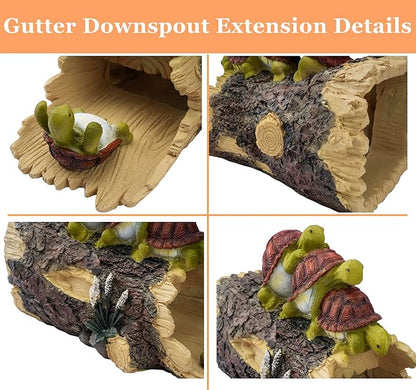 Funny Turtle Gutter Downspout Extender Statue, Outdoor Decor Sculpture Ornament, Decorative Gutter Extension, Splash Block, Downspout Diverter, Eco-Friendly Resin, Perfect for 3"x4" Downspouts