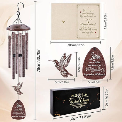 Memorial Wind Chime for Outside: Sympathy Bereavement Gift for Loss of Loved One of Mother Father Husband Wife Friend, Condolence Remembrance Keepsake
