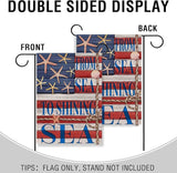 Artofy From Sea to Shining Sea American 4th of July Home Decorative Garden Flag, Yard Coastal Beach America Outside Decor, USA Memorial Day Nautical Ocean Outdoor Small Decoration Double Sided 12 x 18