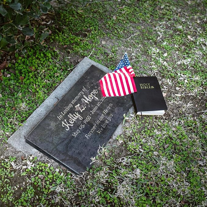 Easy Design - In Loving Memory - Black Granite Memorial or Sympathy Gift. Add your Personalized Text and Dates. Offered in a Variety of Sizes to Meet your Needs and Budget (24 x 12 x 2")