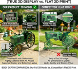 Green Tractor Wind Spinner Outdoor - Metal Windmill for Yard and Garden Decor - Kinetic Wind Sculptures & Spinners with Rotating Wheels and Sturdy Stake - Large Lawn Ornaments & Yard Art