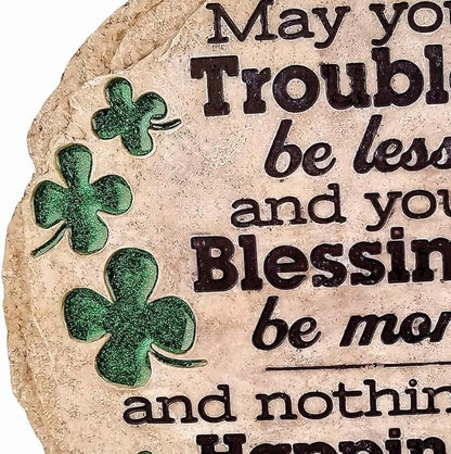 Spoontiques St Patrick's Day May Your Troubles Stepping Stone - Decorative Garden Stone for Yard, Patio, Garden or Walkway - Outdoor or Indoor Home Decor