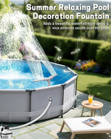 Swimming-Pool Waterfall-Fountain Water Fun Sprinkler - Dual Sprayer Multiple Spray Method, Pool Decoration Cascade Fountain for Above & In-ground Pools, Practical Pool Aerator Water Cooler Circulation
