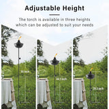 ZSZMFH Home Garden Torch Set of 6, Large Capacity 23.5oz Outdoor Metal Torch Garden Décor,55-Inch Upgraded Citronella Torches with 3-Prong Grounded Stake, Table Top Torches for Party Patio Pathway