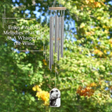 Large Aluminium Wind Chimes 20.5" Inches Wildlife Hand Drawn Bear Animal Wind Chimes for Outside Memorial Wind Chimes Sympathy Wind Chime for Outdoor Garden Patio Decoration