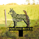 Custom Dog Mandala Garden Decor, Australian Cattle Dog Memorial Garden Stake Metal, Dog Zentangle Yard Art, Personalized Australian Cattle Dog Gifts, Pet Grave Markers, Outdoor Dog Art, Dog Sculpture