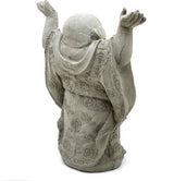 Super Happy Buddha Statue: Solid Durable Stone Statue w/Distressed Texture. Perfect Home Design & Sealed for Outdoor Use. Handcrafted USA. (Antique/Gray)