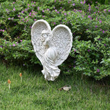 Sleeping Angel Garden Outdoor Statue Memorial Angel Figurine & Sculpture Memory Guardian Angel with Stake - 12 inch