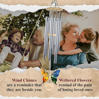 Personalized Memorial Wind Chime for Loss of Loved One Butterfly Suncatcher Crystal Rainbow Ornament Sympathy Gift in Loving Memory of Mom Dad Grandma Grandpa Nana Window Decor Bereavement Keepsake