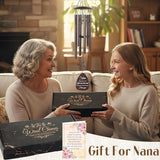 Nana Gifts Wind Chimes - Metal Hummingbird Windchimes with Card Indoor Outdoor Hanging Decor Best Grandma Gift from Grandkids for Appreciation Grandparents Day Christmas New Year Birthday