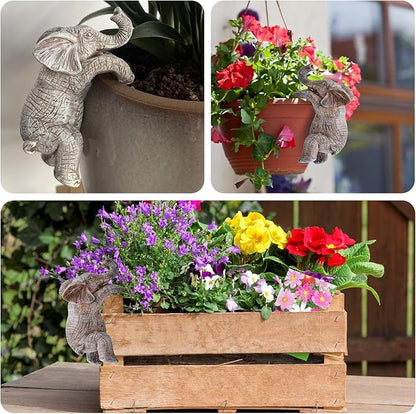 Elephant Resin Decorative Garden Statue – Outdoor Yard Art and Lawn Ornament, Gifts for Women & Men, Elephant Lover Sculpture, Patio & Garden Decor