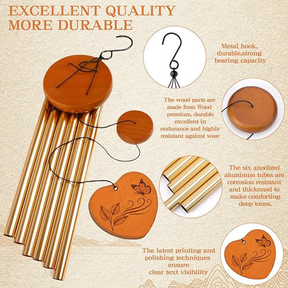 Vexillum 26 Inch Heartfelt Wind Chimes Gift for Mom – Warm Message to Express Love, Relaxing Tones, Long-Lasting Quality, Beautiful Home Decor for Mother’s Day Mom's Birthday or Christmas