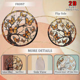 7.87Inch Butterfly Sun Catcher Acrylic Garden Cute Yellow Tree of Life Stained Suncatcher Decor Colorfu Glass for Wall Home, Garden, Housewarming Women Neighbor Decor Gifts for Mom