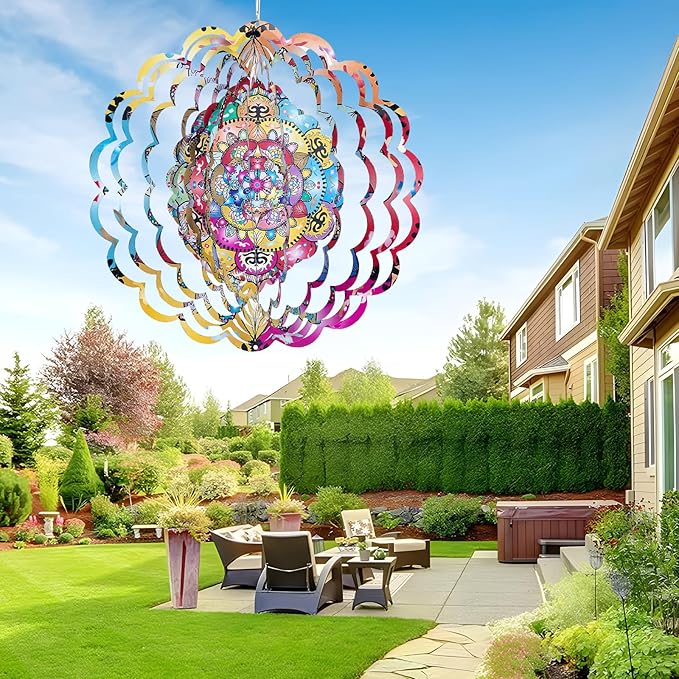 Wind Spinners Outdoor，Wind Spinner for Yard and Garden,3D Wind Spinner Butterfly Gifts for Mother/Friend/Boyfriend/Wife/Grandma,Outdoor Garden Decor Kinetic Yard Art Decoration