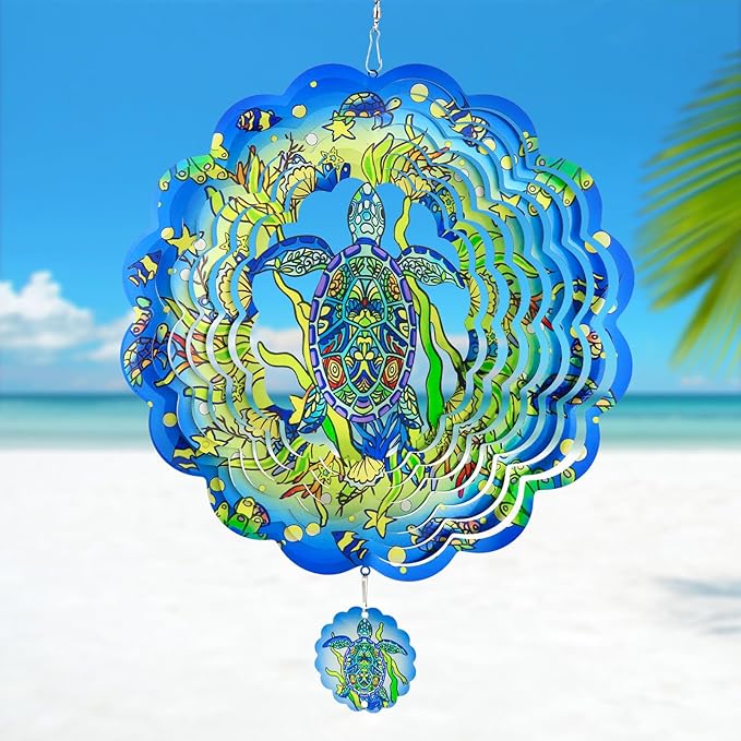 3D Wind Spinner, 12 inch 3D Kinetic Metal Garden Spinners, Rustproof Metal Garden Decor Yard Art, Wind Sculptures Ideal Gift for Homeowners & Garden Lovers