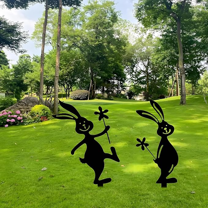 2-Pack Metal Garden Stakes, Outdoor Decoration, Garden, Patio Decoration, Suitable for Lawn, Patio or Flower Pot