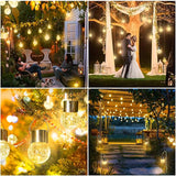 MAXvolador 12-Pack Hanging Solar Lights, Decorative Cracked Glass Ball Light, Solar Powered Waterproof Globe Lighting for Garden, Tree(Warm White)