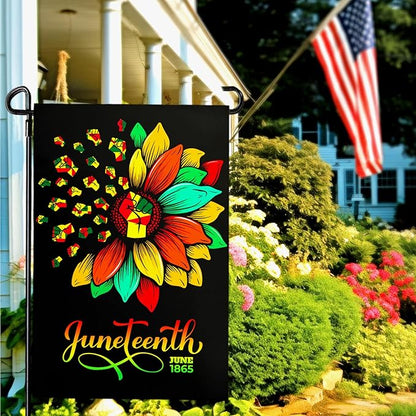 Juneteenth Garden Flag Black Liberation Yard Flags June 19 1865 African American Emancipation Independence Black Freedom Celebration Yard Outdoor Decoration Sign 12X18 Double Sided