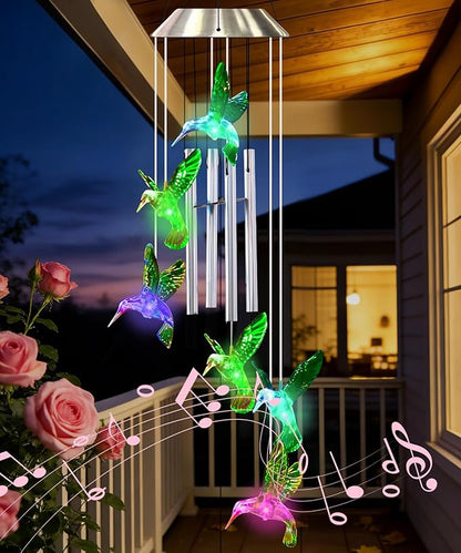 Nacome Wind Chimes for Outside: Tubes Memorial Wind Bell Mother's Day Birthday Gifts for Mom Women Grandma Her - Yard Garden Indoor Outdoor Decor (Hummingbird)